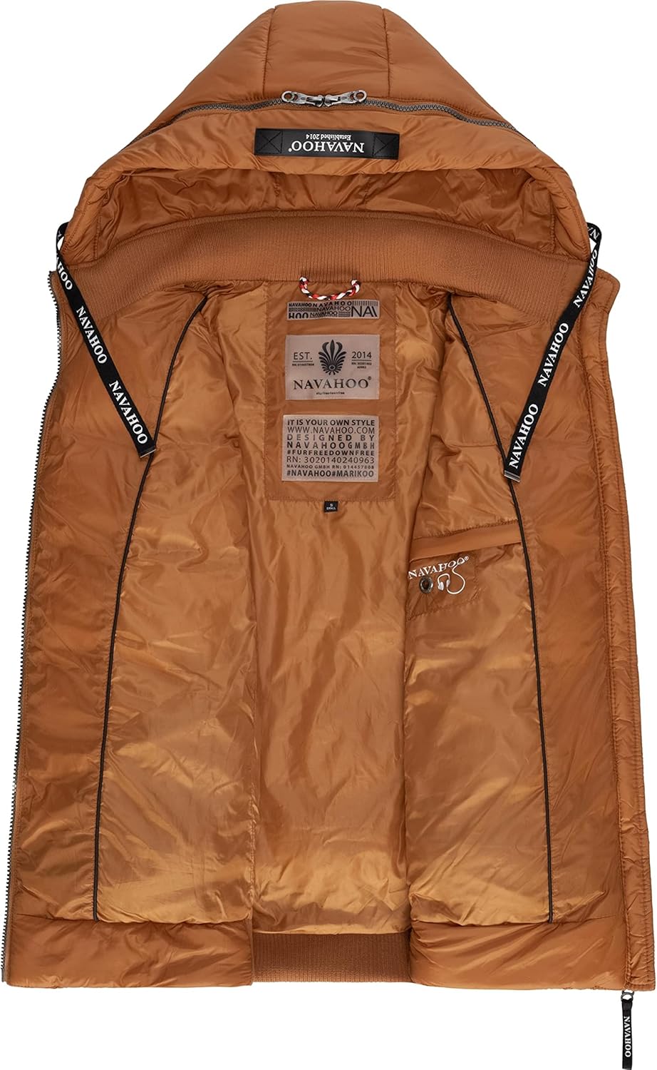 Navahoo Damen Steppweste leichte Outdoor-Weste Übergangsjacke mit Kapuze Kassidy XS-3XL S Rusty Cinn