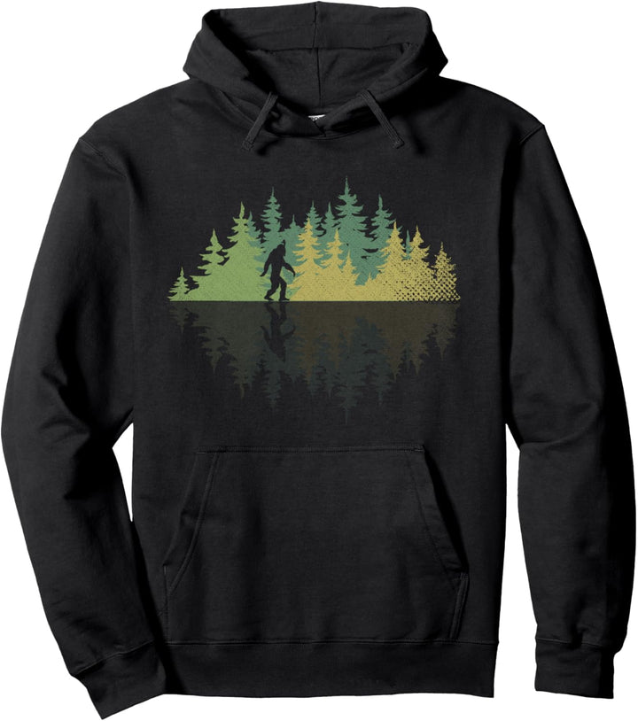 Yeti Wald Spiegelung Sasquatch Mythos Kryptid Bigfoot Pullover Hoodie
