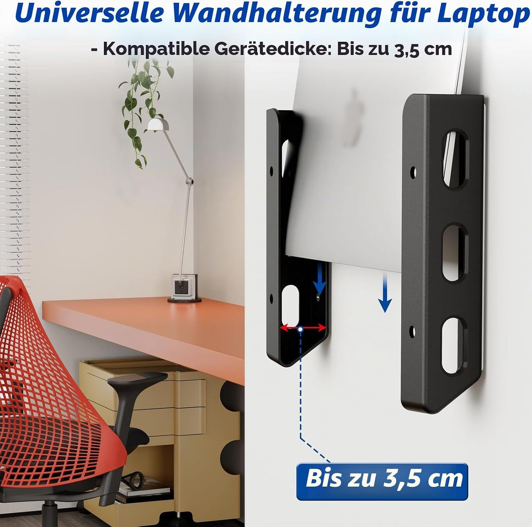 sciuU Wandhalterung für Laptop Tablet Tastatur - Zweischichtiges Design - Universeller Metall Wandre