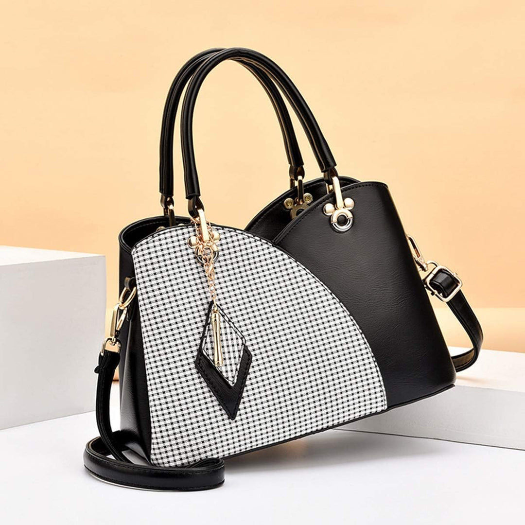 NICOLE & DORIS Elegante Damen Handtasche mit Mehreren Taschen Schultertaschen aus PU-Leder Henkeltas