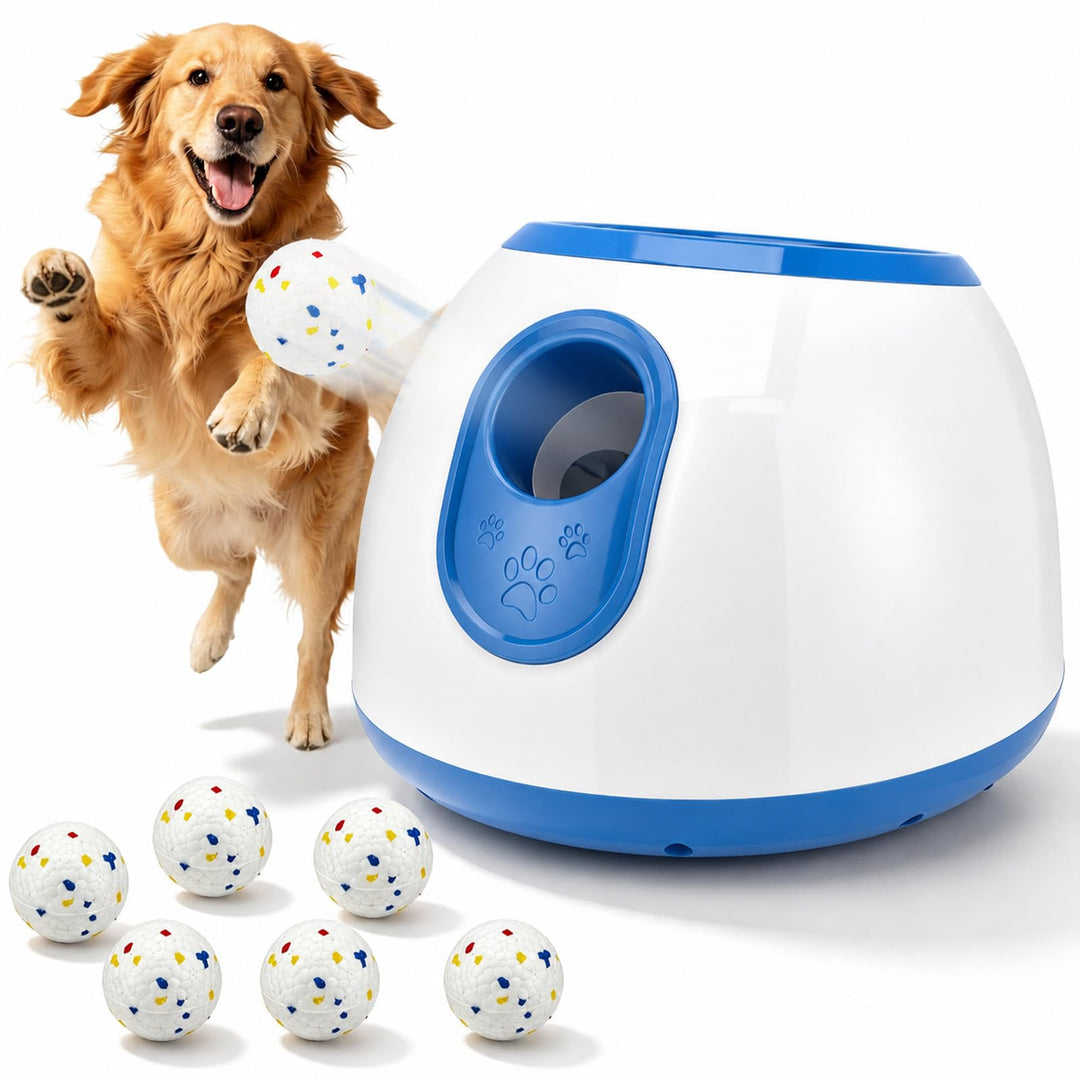 Automatische Ballwurfmaschine Für Hunde, Ballwurfmaschine Hund mit 6 Tennisbällen, Interaktives Hund