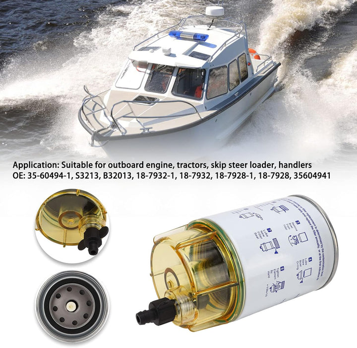 Boot Kraftstofffilter, Marine Aussenborder Kraftstofffilter Wasser- und Ölabscheider Metall-Kunststo