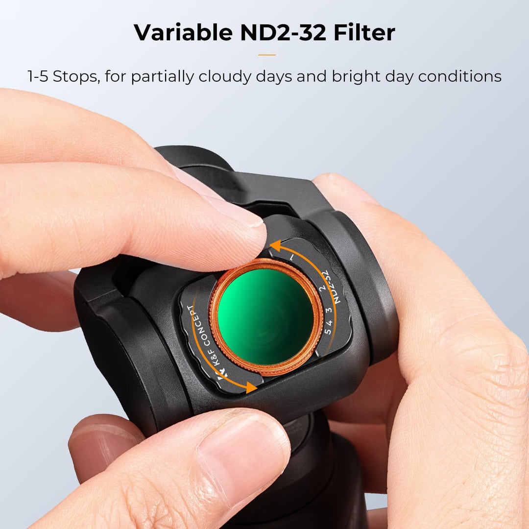 K&F Concept OSMO Pocket 3 ND Filter, Magnetischer Variabler ND Filter ND2-ND32, 1-5 Blendenstufen Gr