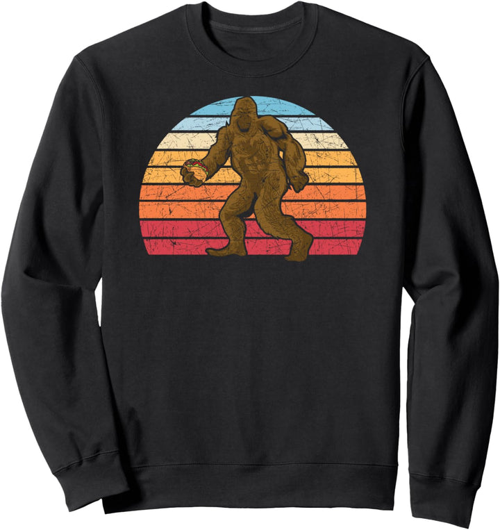 Mexikanische Tacos Sasquatch Mythos Yeti Retro Bigfoot Sweatshirt