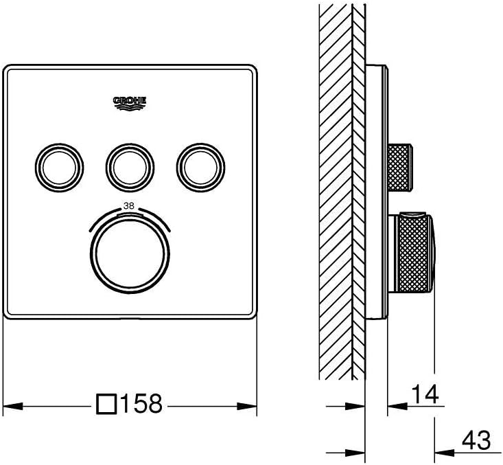GROHE Grohtherm SmartControl | Brause- & Duschsystem - Thermostat mit 3 Absperrventilen | moon white