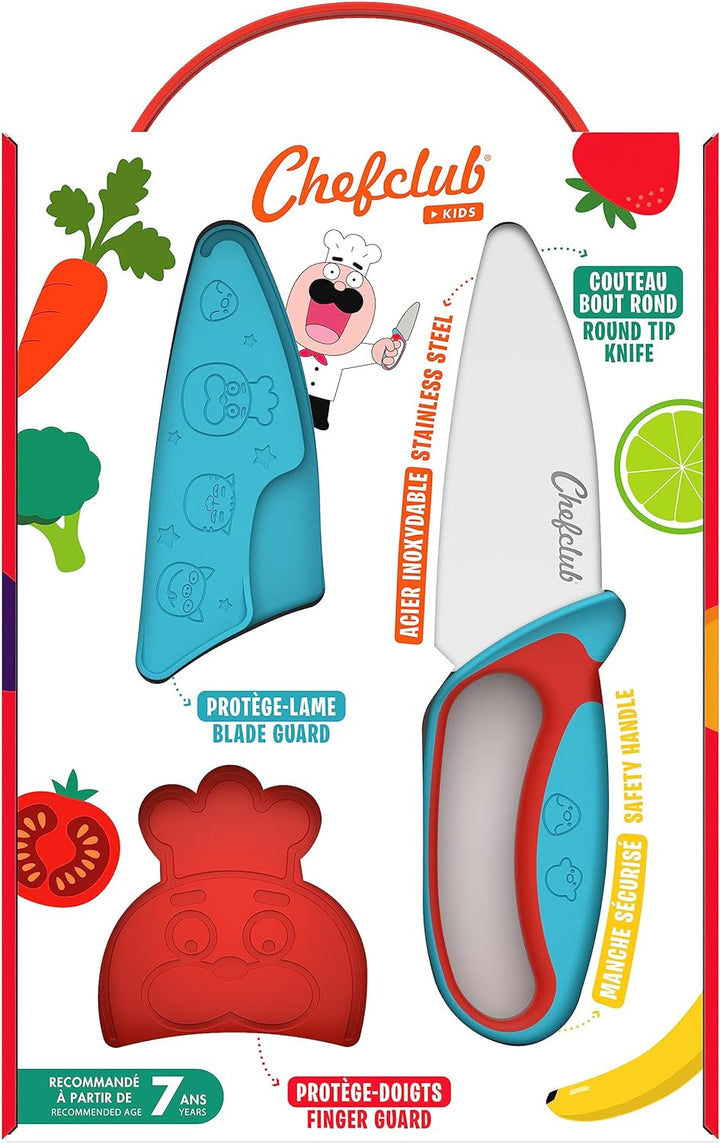 Messer für Kinder: Mit Fingerschutz, Klingenschutz und ergonomischen Griff. Teal/Turquoise Green