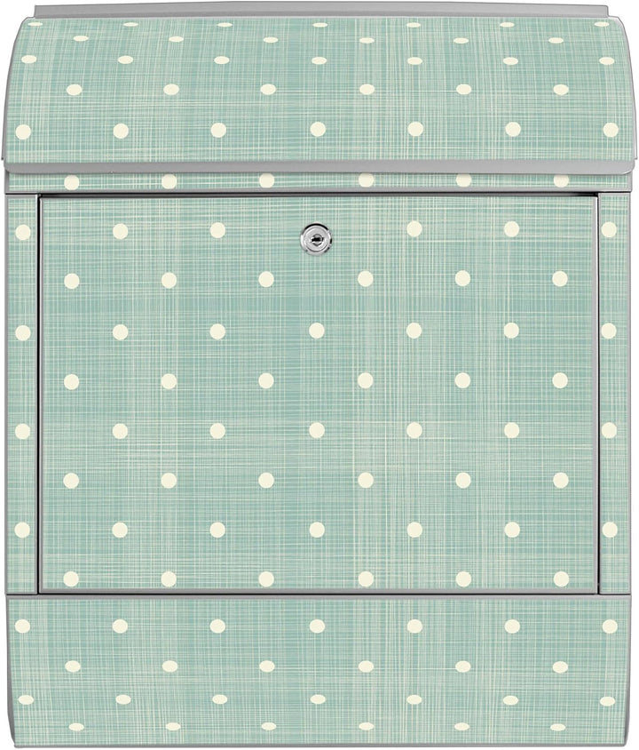 banjado Design Briefkasten personalisiert 38,5x46,5x13cm &amp; 2 Schlüssel - Briefkasten Stahl Weiss Zei