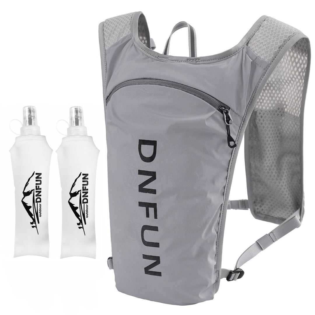 DNFUN Laufweste Damen Herren,verstellbare Trinkweste mit 1.5L Trinkflasche,5L Running Vest Trinkruck