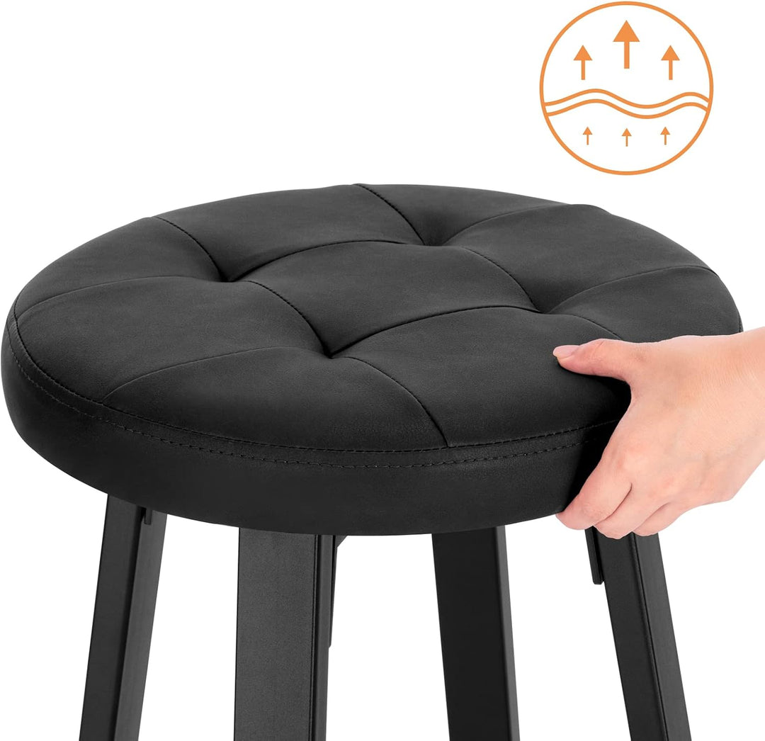 WOLTU Barhocker 2er Set, mit drehbarem Sitz Φ 35,5 cm, gepolsterer Hocker mit Kunstleder-Bezug, Fuss