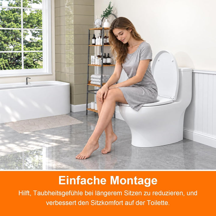 SURFOU Toilettendeckel mit Absenkautomatik, O-Form, Schnellverschluss