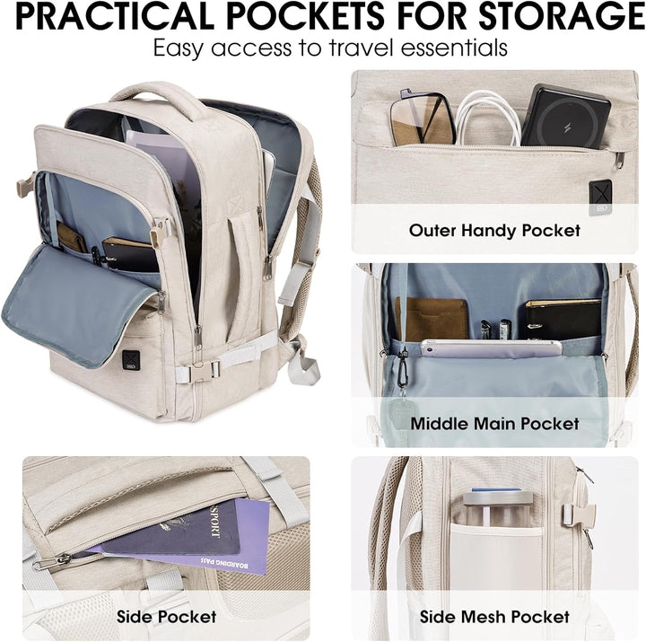 WANDF Handgepäck Rucksack 55x40x20cm / 45x36x20cm für Easyjet Airlines, Untersitz-Reise-Handgepäck-T