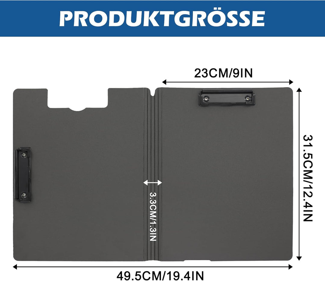 3 Stück Klemmbrett A4 Mit Deckel, A4 Klemmbrett Ordner für Memo-Formulare, Dokumente und Schule, Bür