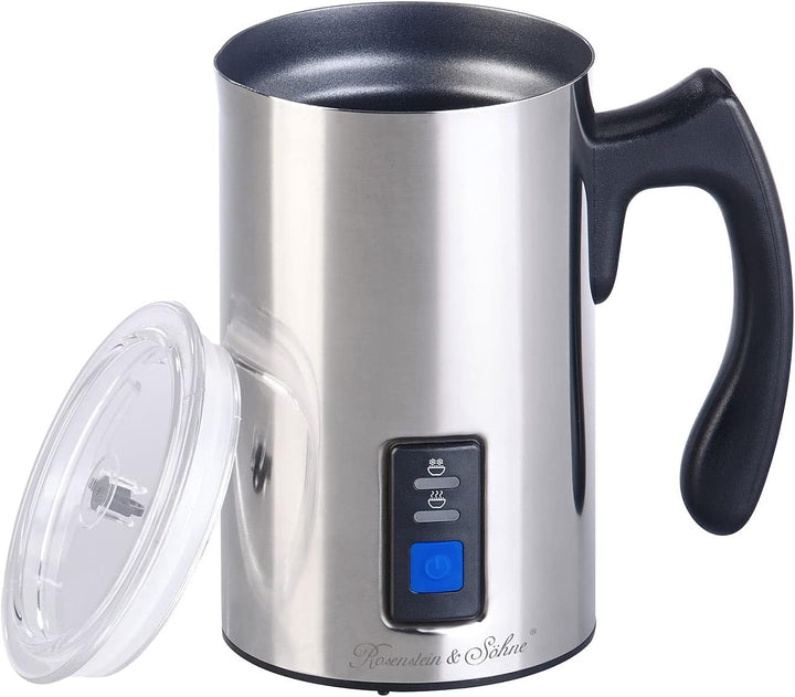 Rosenstein & Söhne Milchkocher: Elektrischer Edelstahl-Milchaufschäumer, 115/240 ml, antihaft, 500 W