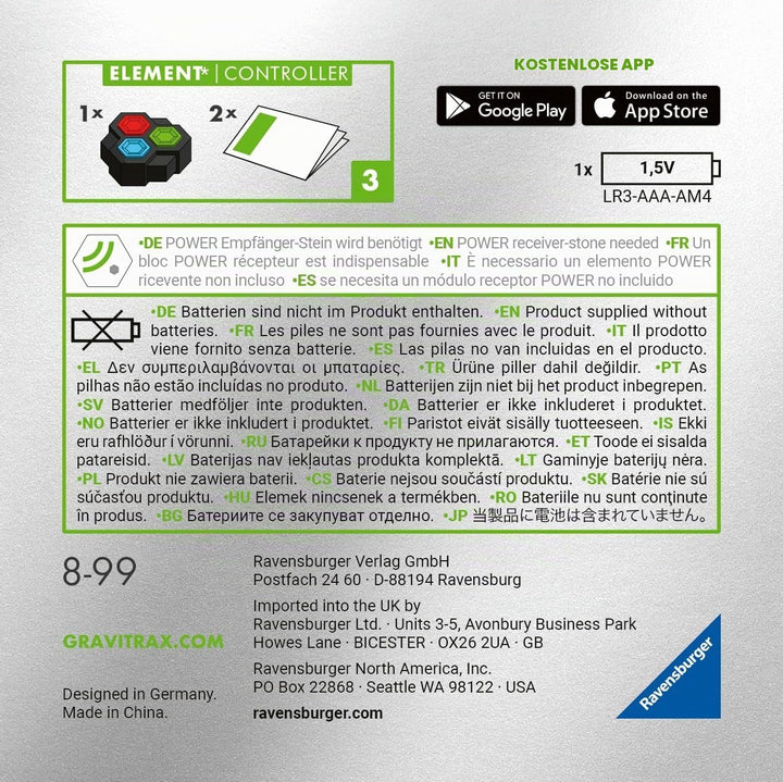 Ravensburger GraviTrax POWER Element Controller - Elektronisches Zubehör für Kugelbahnen, Konstrukti