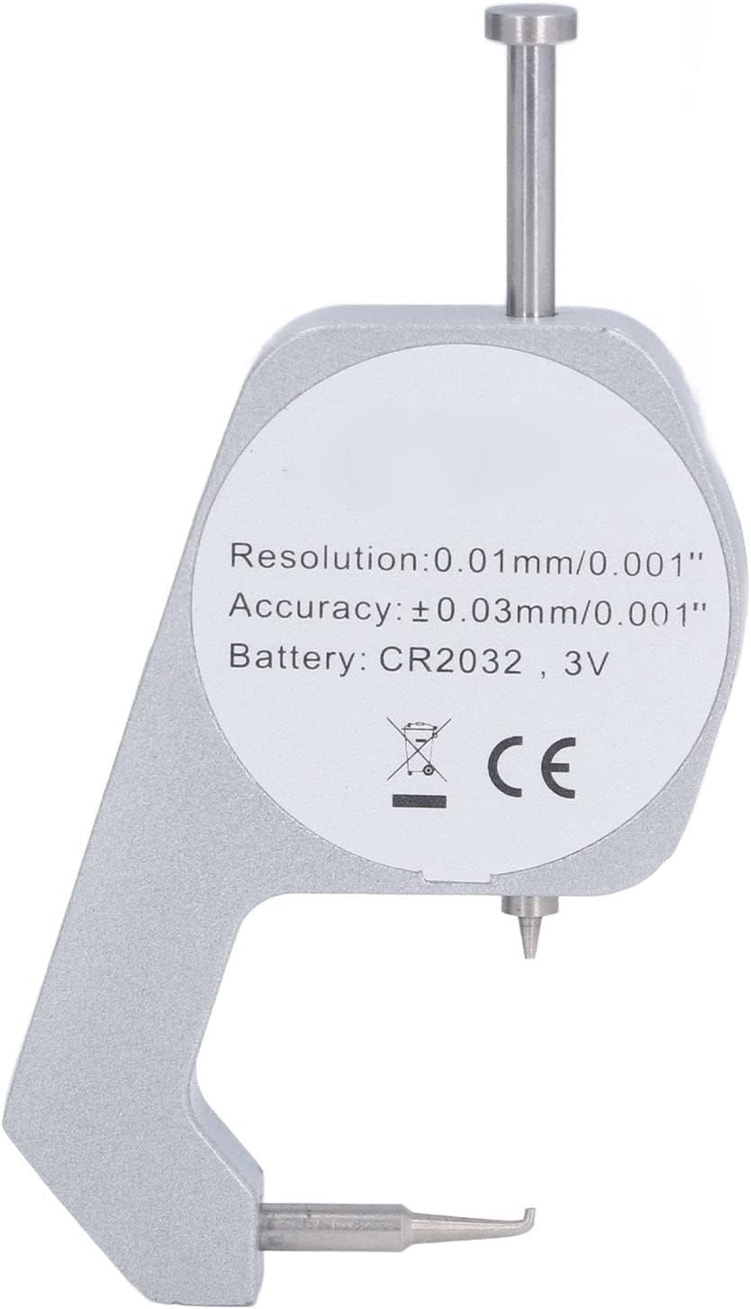 LiebeWH Dickenmesser 0-20 mm Bereich LCD-Digitalanzeige Kleine Mikrometerschraube mit Gebogener Spit