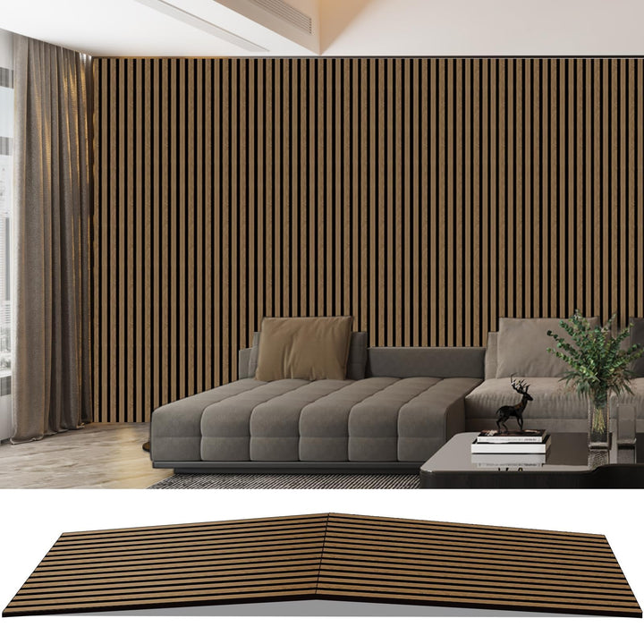 AKK-PANE Akustikpaneele Holz 240x60cm,1,44m² - Faltbar 3D Wandpaneele Holz, Akustik Paneele Wand für