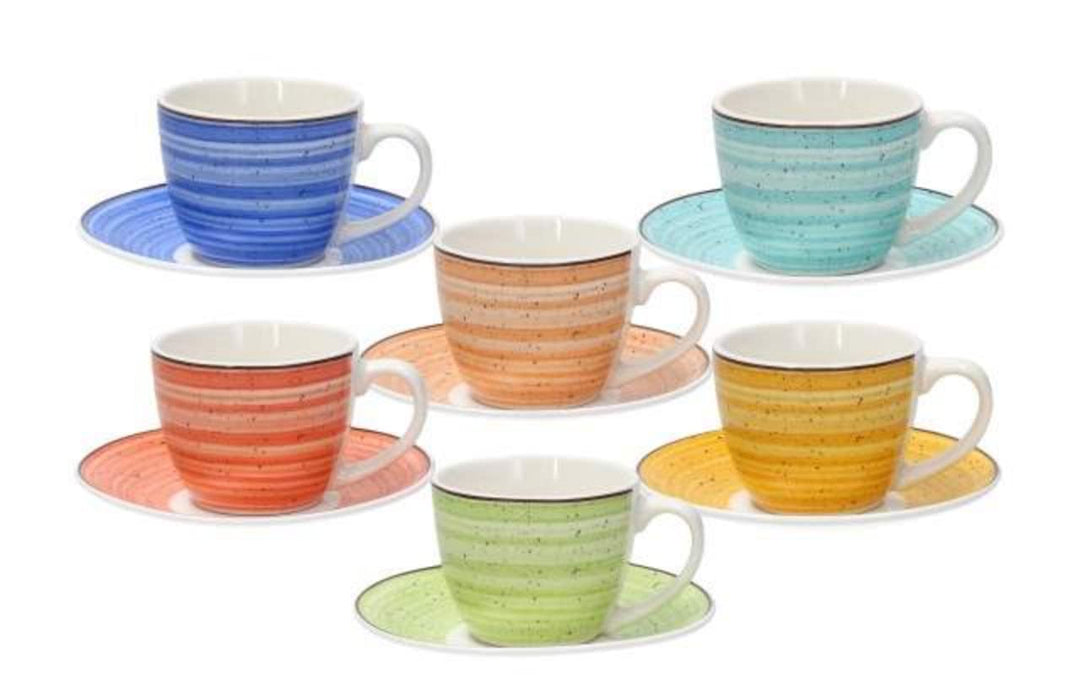 SET 6 COFFEE CUP&SAUCER KALEIDO