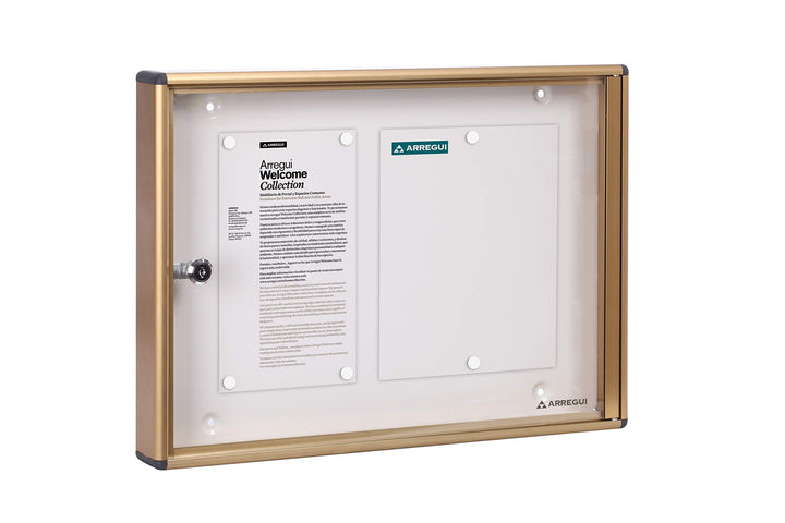 ARREGUI PAN46 Schaukasten aus Aluminium für 2 DIN A4 Blätter | Wetterfester Schaukasten | Magnetisch