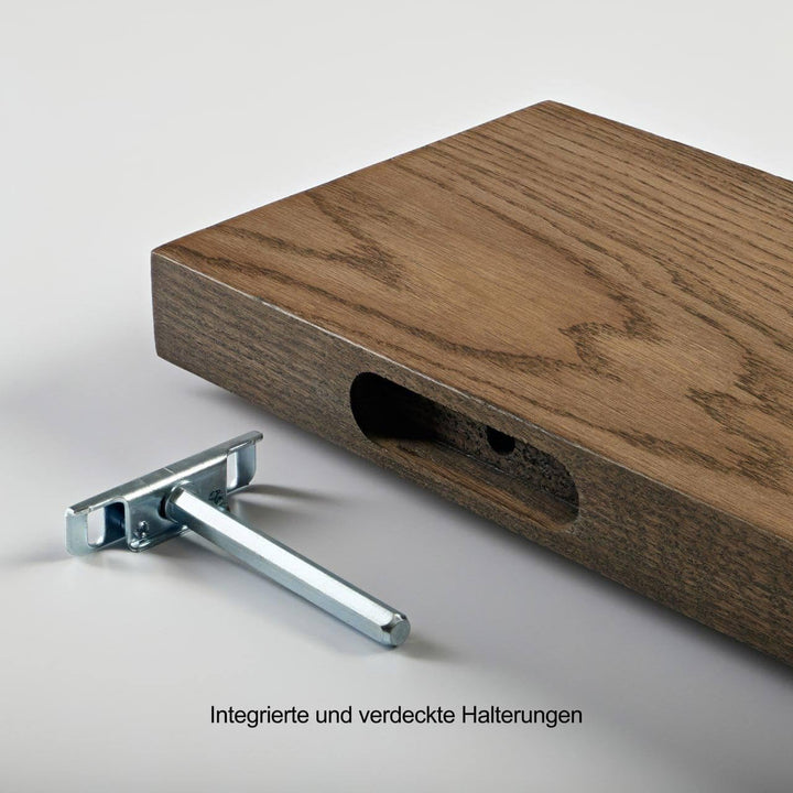 1 Original BestLoft® Wandregal Ruby mit Baumkante aus Eiche Wandboard Dunkel (40cm, Baumkante) Baumk