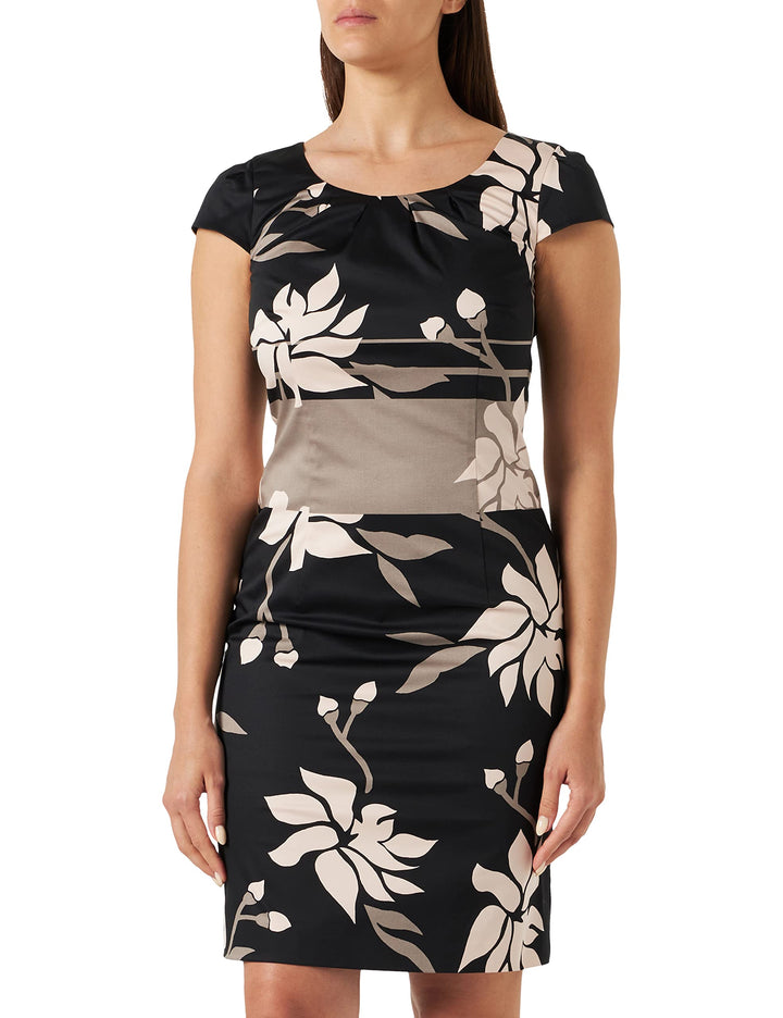 comma Damen Kleid, Grey/Black 99d5
