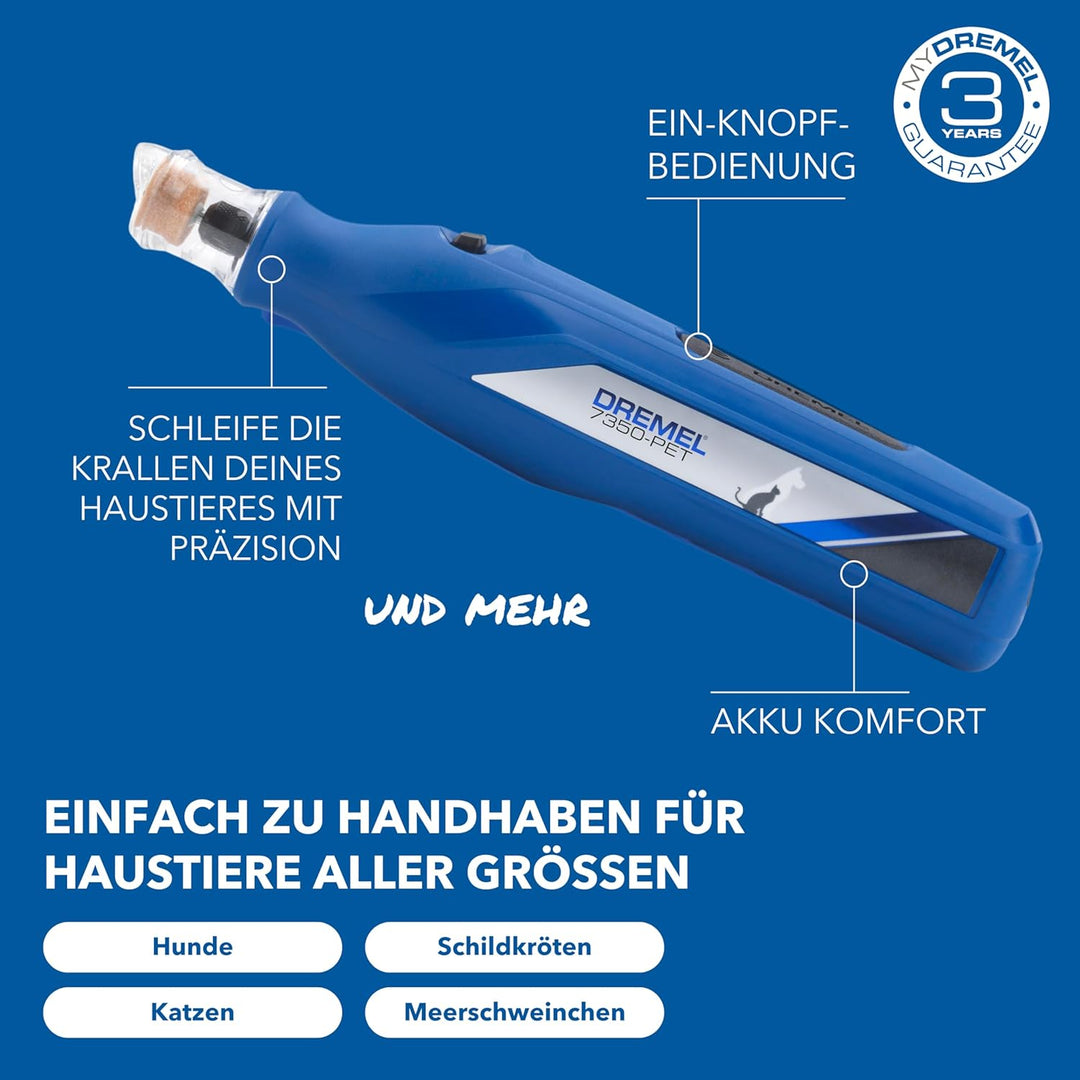 Dremel 7350 PET Krallenpflegese mit 3.6V Akku-Rotationswerkzeug Einfach zu bedienende, leichte Krall