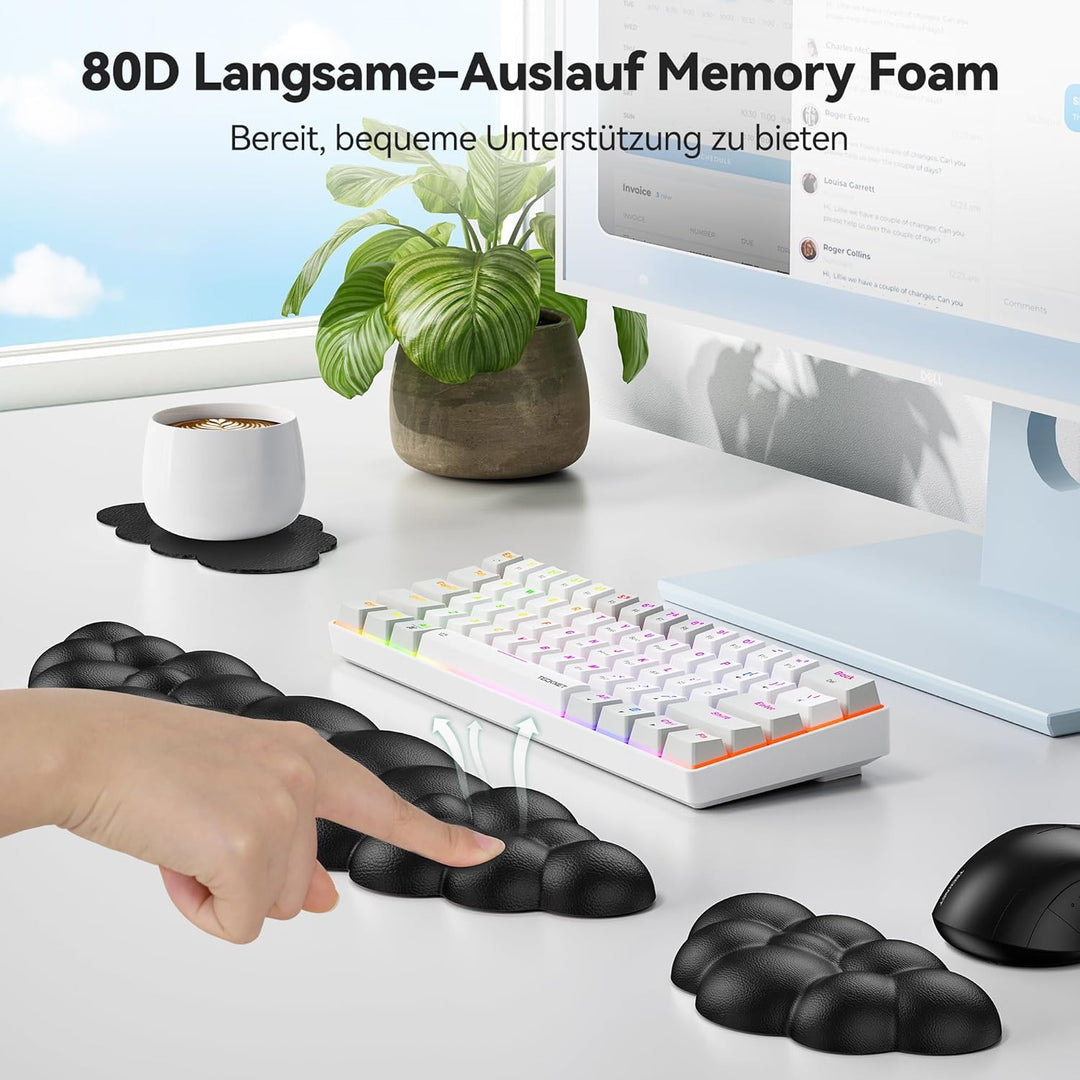 TECKNET Wolke Handballenauflage Tastatur, Ergonomisches & Entspannendes Handgelenk: Memory-Schaum mi