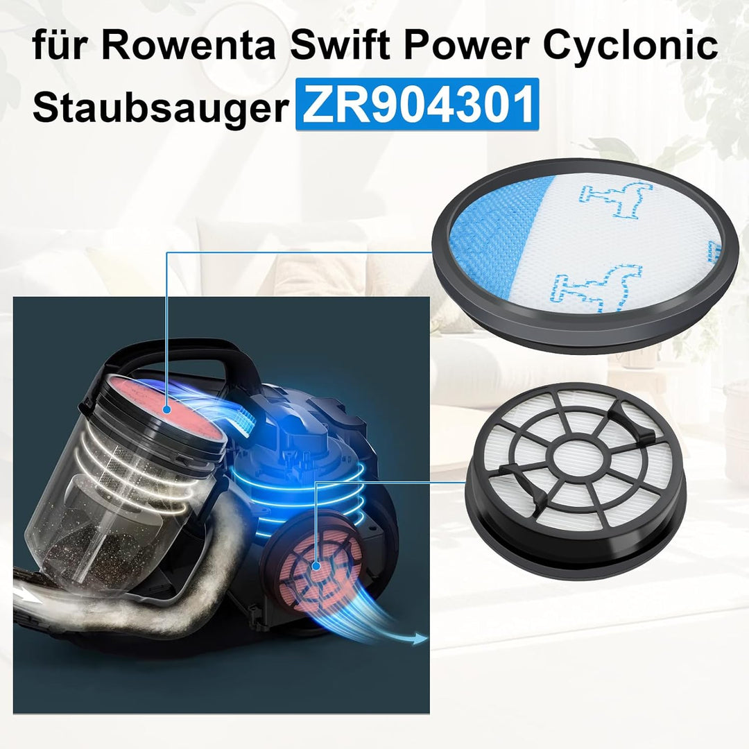 RO2917 Filter für Rowenta Swift Power Cyclonic RO2917EA RO2910EA RO2913EA RO2932EA Staubsauger Ersat