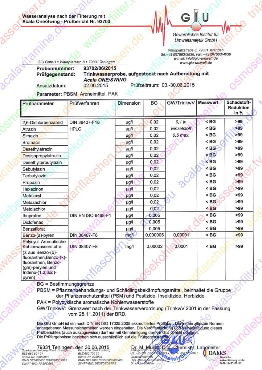 Wasserfilter AcalaQuell® One | Himbeere | Aktivkohle Wasserfilter | Höchste Filterleistung - mehrsch