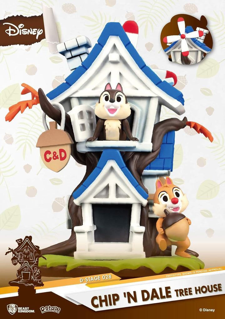 Beast Kingdom Toys Disney Summer Series D-Stage PVC Diorama Chip 'n Dale Tree House 16 cm, DS-028