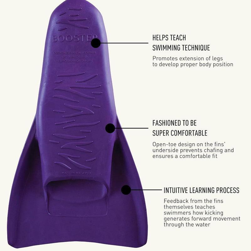 FINIS Kinder Booster Swim Fin, Purple, 6-8