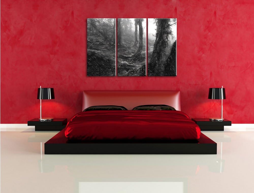 Pixxprint Unberührter Regenwald als Leinwandbild/Grösse: 3 Teilig (120x80) cm/Wandbild/Kunstdruck/fe