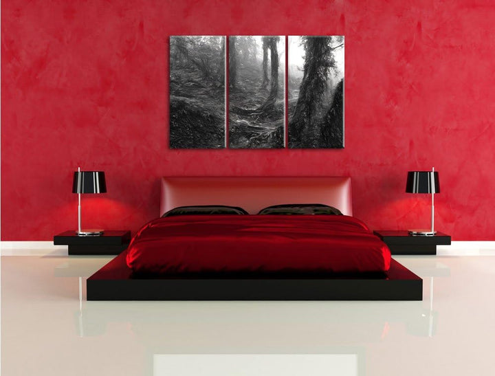 Pixxprint Unberührter Regenwald als Leinwandbild/Grösse: 3 Teilig (120x80) cm/Wandbild/Kunstdruck/fe