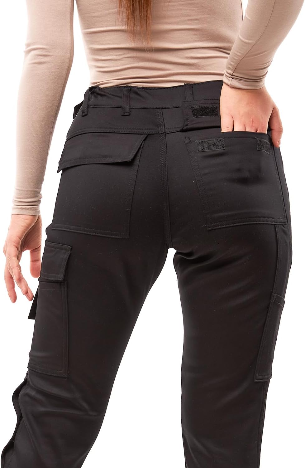 strongAnt Damen Arbeitshose komplett Stretch für Frauen Bundhose mit Kniepolstertaschen Schwarz Grau