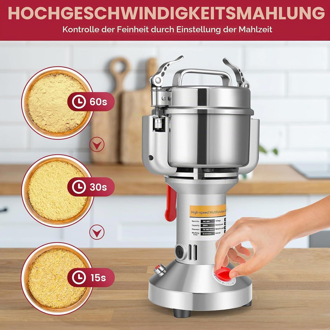 Kotsy Tragbare Getreidemühle ,Herb Grain Spice Getreidemühle Mühle Mehl Pulver Maschine 220 V,3 Klin