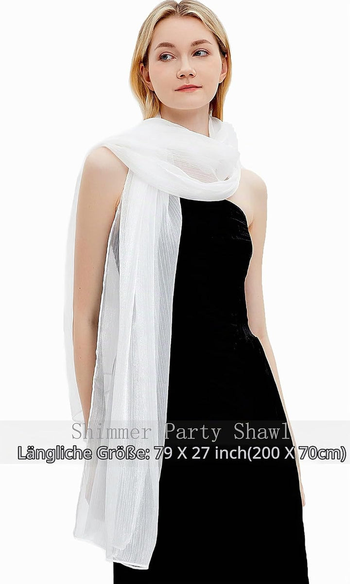 Gragengs Damen Schals und Wraps für Abendkleider Leichte Sheer Crepe Tücher Shimmer Hochzeit Party S