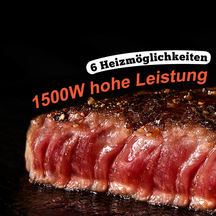 CUSIMAX Steak Grill | 1500W Tischgrill Elektrisch | BBQ-Grill für drinnen und draussen | Elektrogril