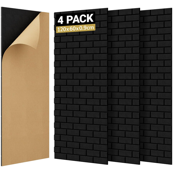 TONOR Ziegeltyp Akustikpaneele selbstklebend, 4 St.120x60x0,9cm Schalldämmung Schallschutzplatten, W
