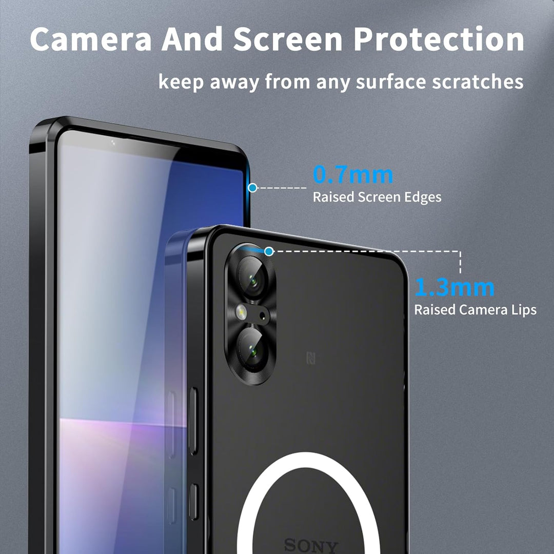 leleyo Handyhülle für Sony Xperia 5 V Hülle kompatibel mit MagSafe, Dünne Schutzhülle mit Kamera Sch