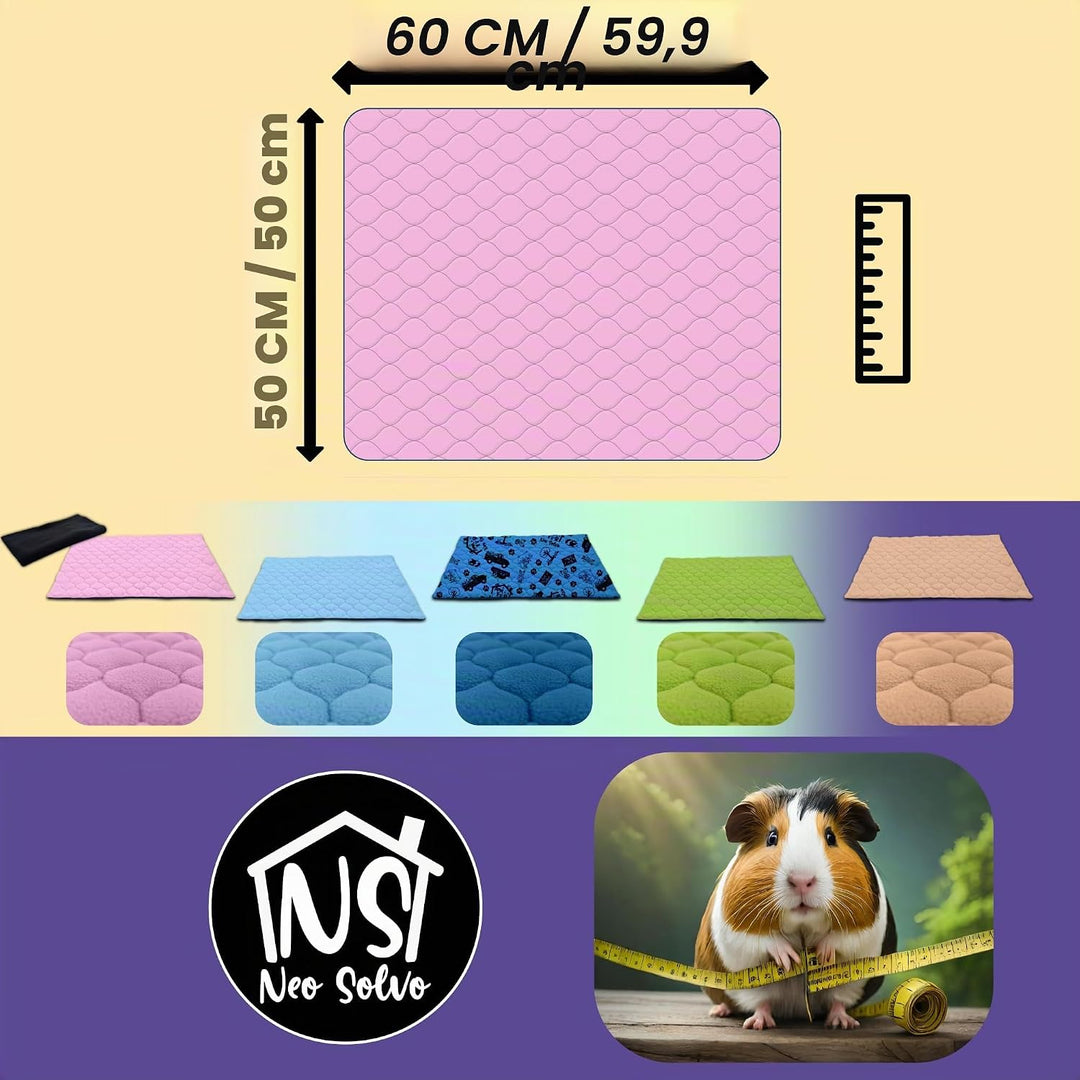 NEO SOLVO Käfigeinlage für Kaninchen und Meerschweinchen mit Abnehmbarer Fleece-Tunneldecke - perfek