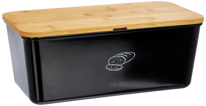 KESPER | Brotbox, Material: Melamin, Bambus, Masse: B: 34 x T: 18 x H: 14 cm, Farbe: Schwarz, Braun