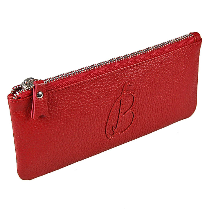 Kosmetiktasche Leder Kosmetiketui Schminktasche Stifteetui Make up Beauty Tasche GoBago (Rot), Rot