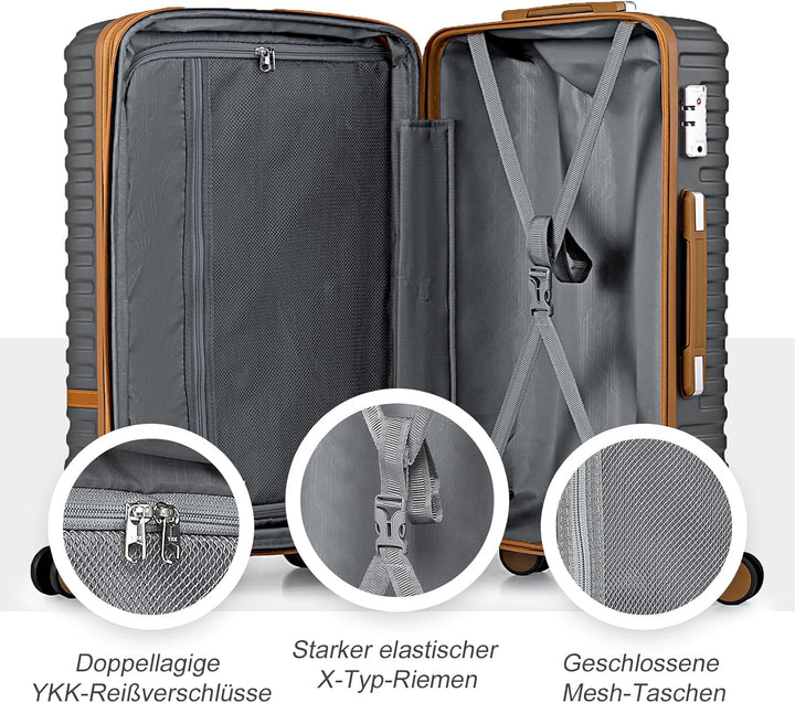 Joyway Kofferset Reisekoffer Set 6tlg Hartschale mit Beautycase Kosmetikkoffe mit 4 Rollen und TSA-S