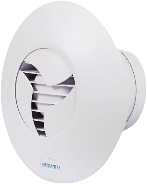 Airflow iCON 15 Badlüfter – 100 mm / 4 Zoll – Energiesparend 9,4 W, 19 l/s – Geräuscharmer Iris-Rück
