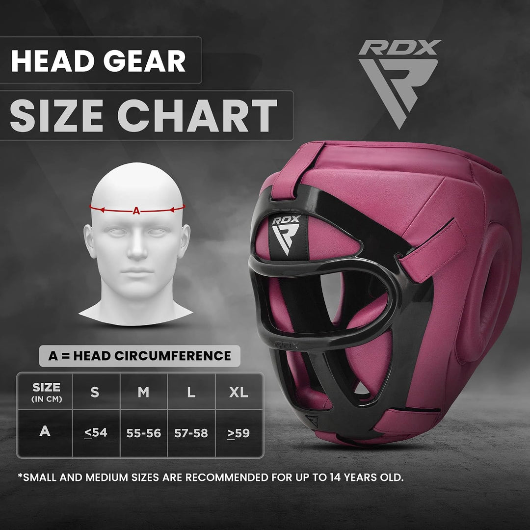 RDX Kopfschutz Boxen Gitter, Maya Hide Leder, MMA Kickboxen Kampfsport Thaiboxen Gesichtsschutz, Box