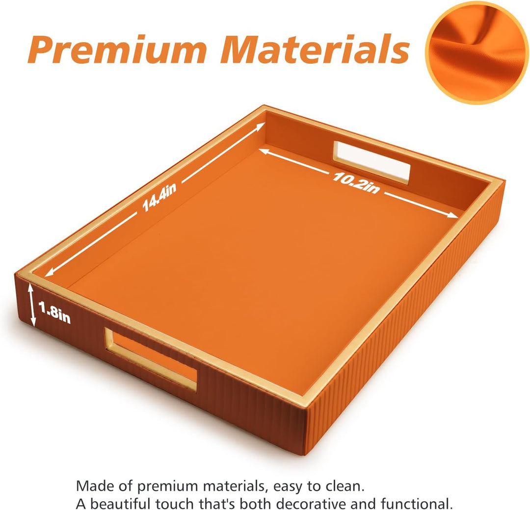 SANZIE Ledertablett, Schreibtisch-Aufbewahrung, Organizer, Premium-Serviertablett, dekoratives Table