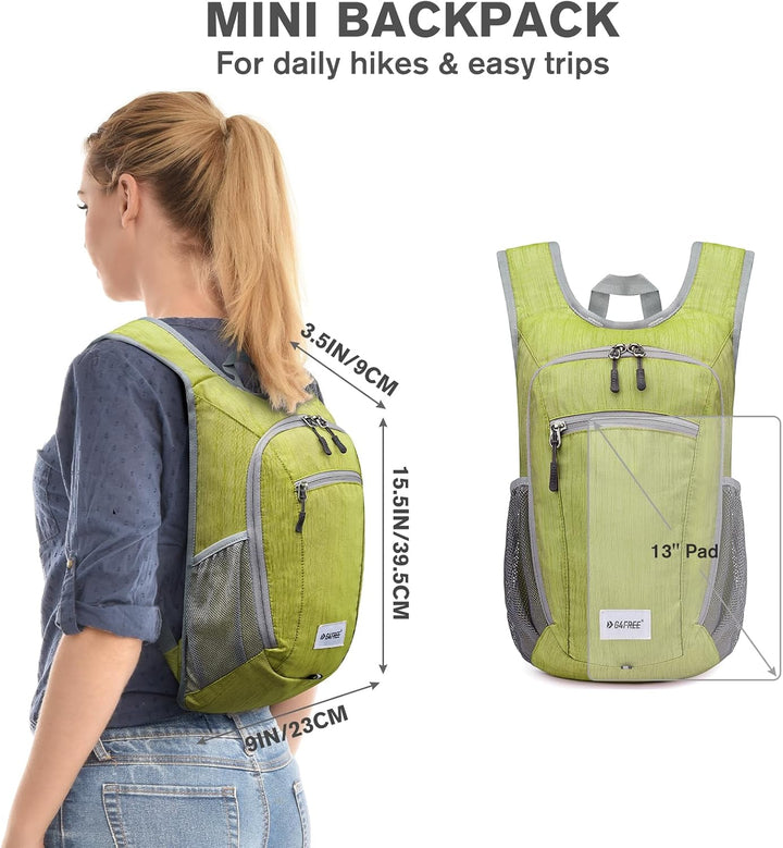 G4Free 10/15/20L Faltbarer Rucksack Klein, Wanderrucksack Leicht, Tagesrucksack Damen Herren für Wan