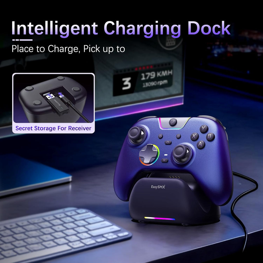 AKNES EasySMX X05Pro PC-Controller für PC/Switch/Android/iOS, Leise Spieltasten, Hall-Effekt-Joystic