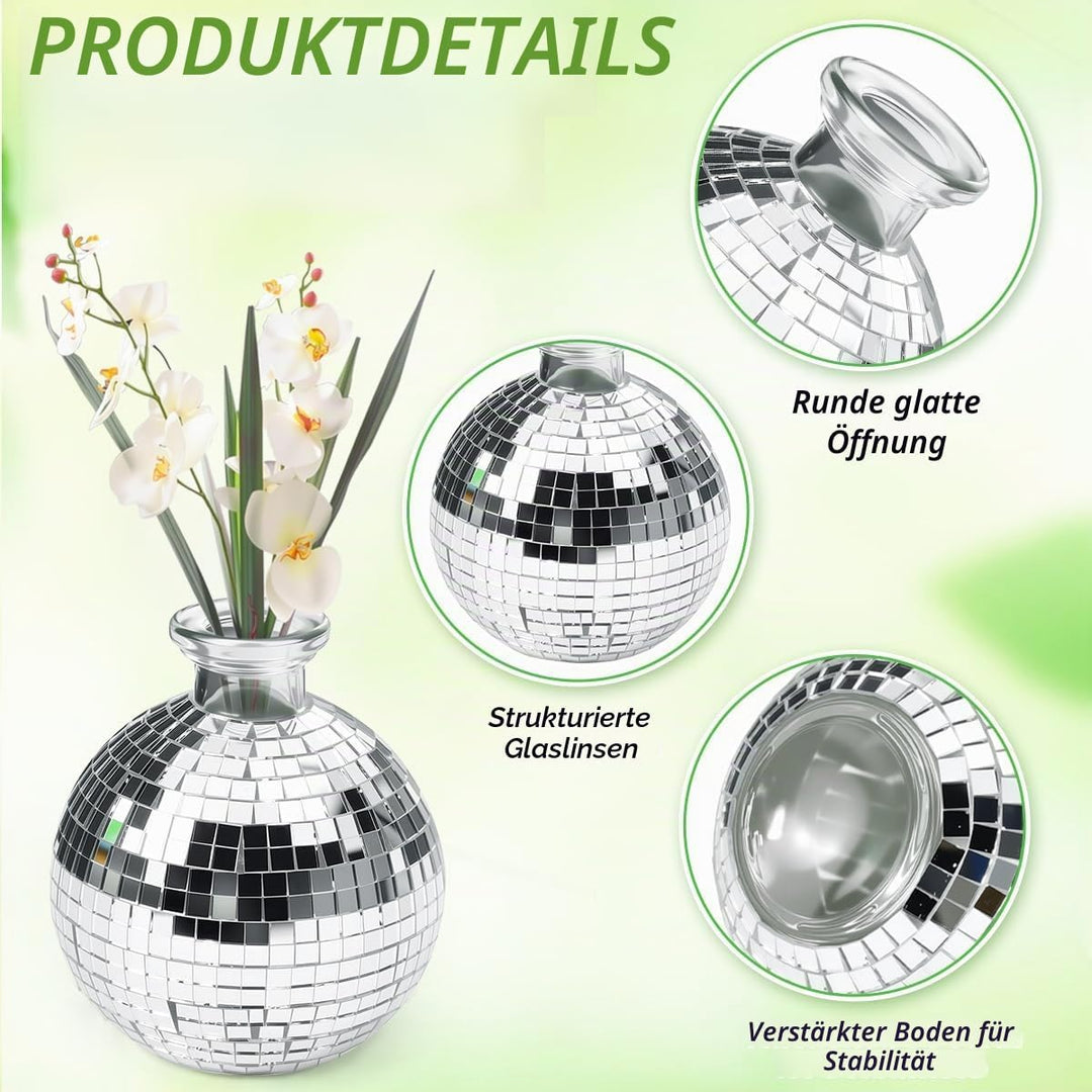 6 Stück Disco Ball Vase Deko Kugel Discokugel Blumentopf Vase Disco Kugel Pflanzentopf Discos Ball P
