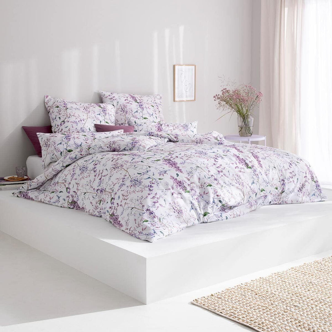 ESTELLA Atelier Mako-Satin Bettwäsche Sybille Farbe Lilac Grösse 135x200 + 80x80 + 40x80