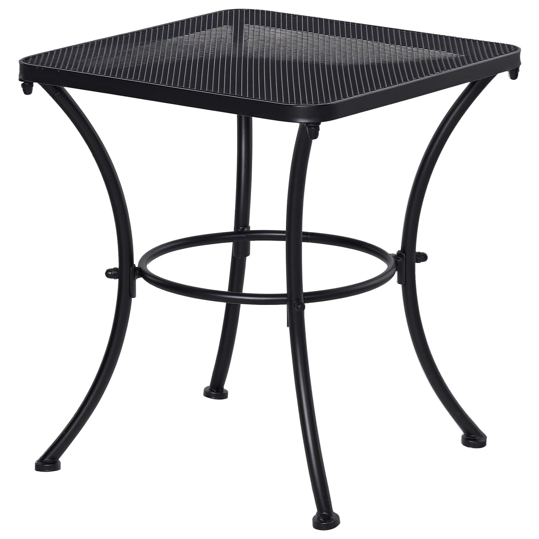 Outsunny Garten Couchtisch, Beistelltisch, Kaffeetisch, Metall, Schwarz, Terrasse, 45 x 45 x 50 cm